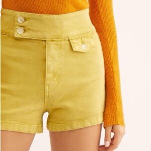 WE THE FREE - High Waist Chartreuse Yellow Shorts